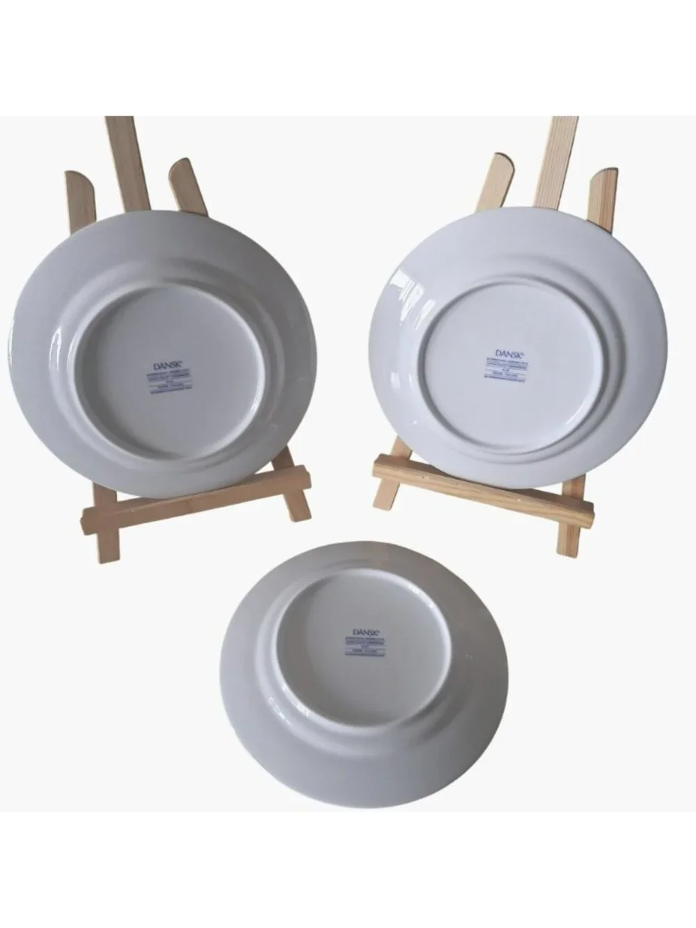 Dansk Fiance Fruits Salad Bread & Butter Plates Blue Rim Set Of 3 Porcelain 9